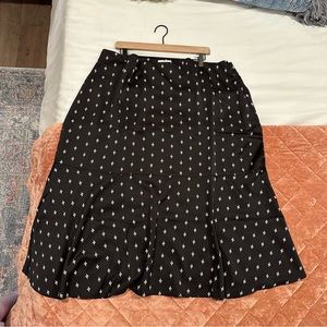 Loft Plus Black and White Midi Length Skirt NWT